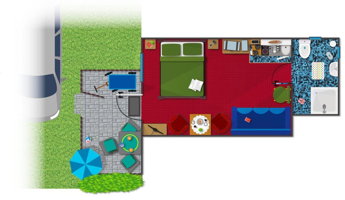 Grosser Gartenbungalow Nr 3 Mit Terrasse - Strandvogtei Sellin エクステリア 写真